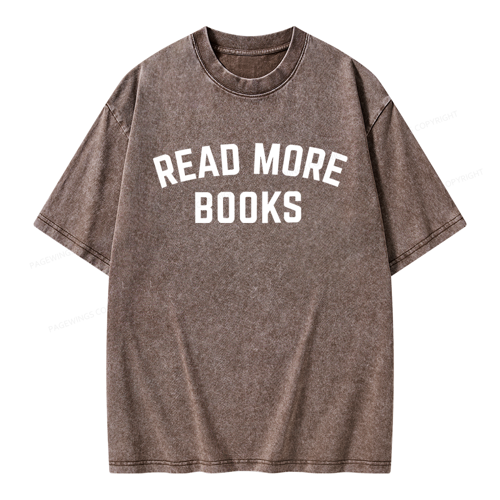 Pagewings Read More Books Unisex Washed T-shirt