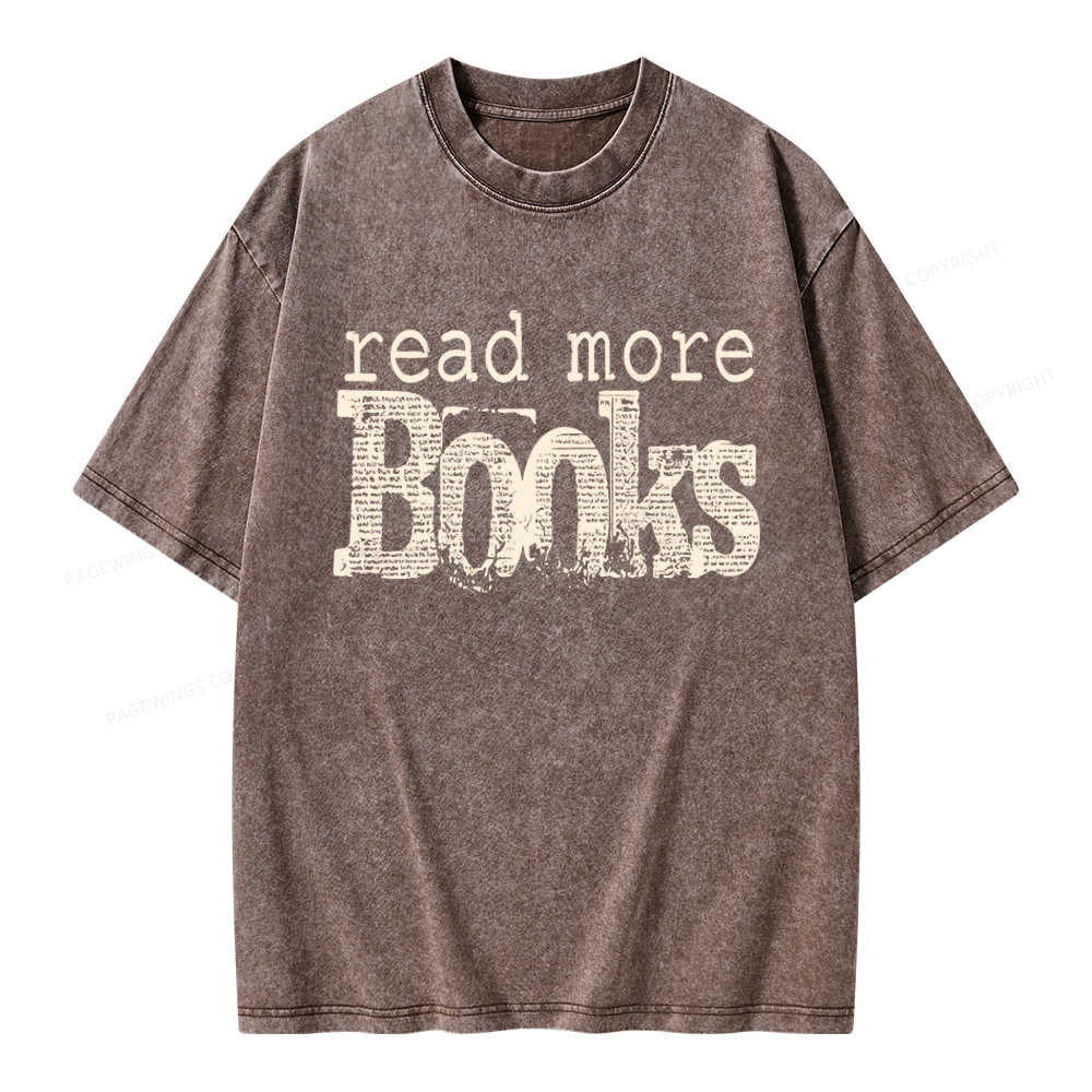 Pagewings Read More Books Unisex Washed T-shirt