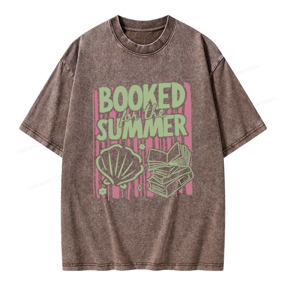 Pagewings Booked for the Summer Unisex Washed T-shirt