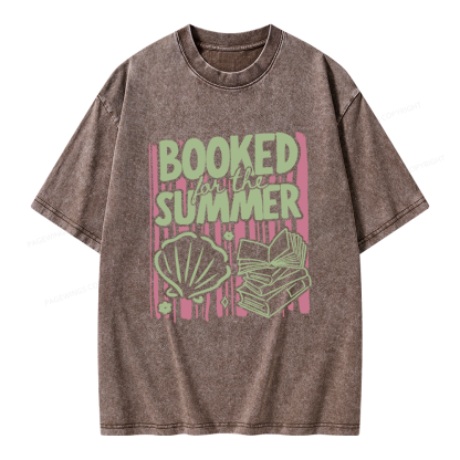 Pagewings Booked for the Summer Unisex Washed T-shirt