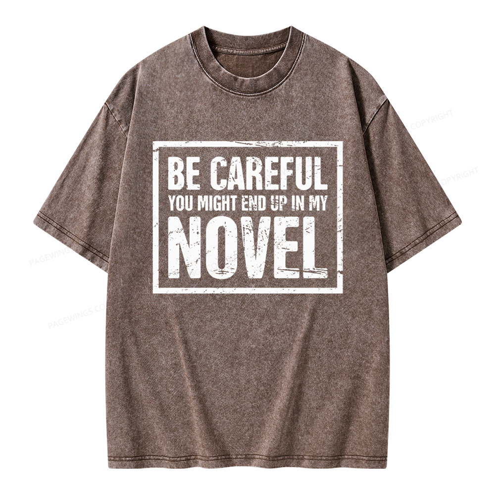 Pagewings Funny Novelist Writer Unisex Washed T-shirt