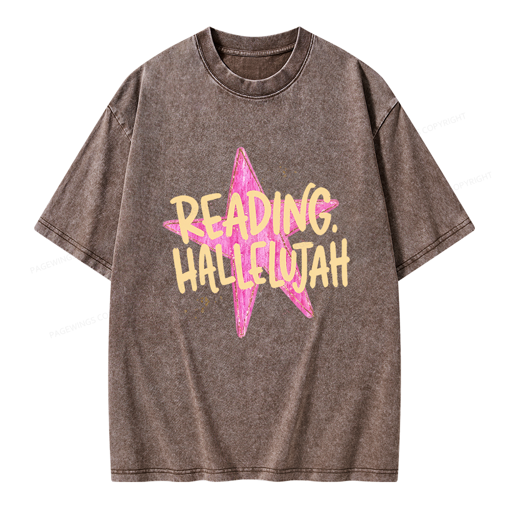 Pagewings Reading Hallelujah Unisex Washed T-shirt