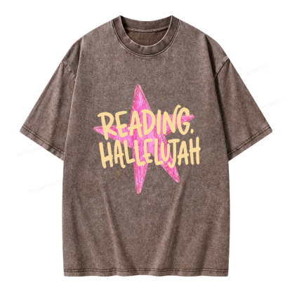 Pagewings Reading Hallelujah Unisex Washed T-shirt