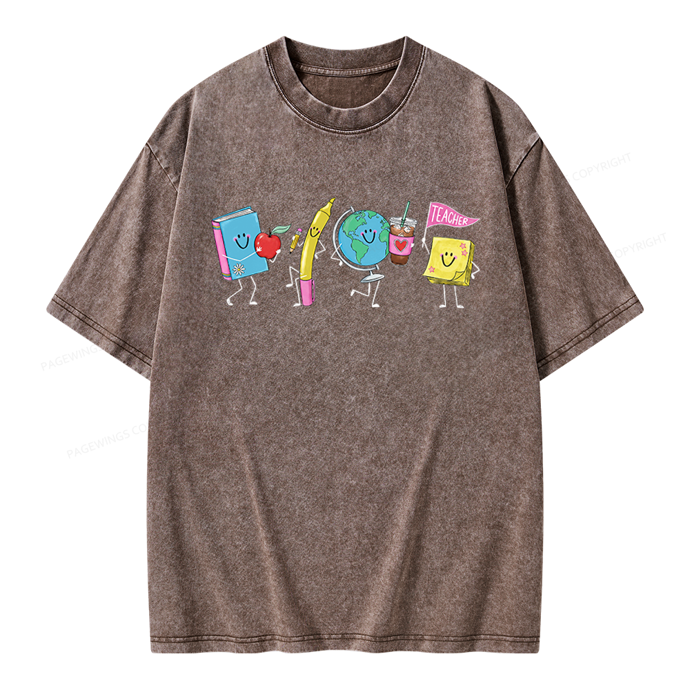 Pagewings Back to School Unisex Washed T-shirt