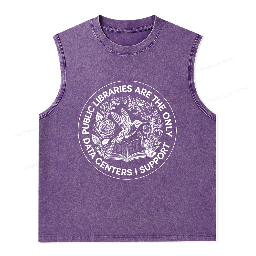 Pagewing Public Libraries16091 Bookish Unisex Washed Tank Top