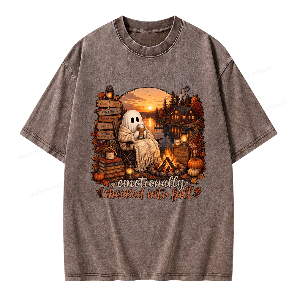 Pagewings Summerween Ghost Unisex Washed T-shirt