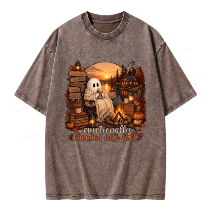 Pagewings Summerween Ghost Unisex Washed T-shirt