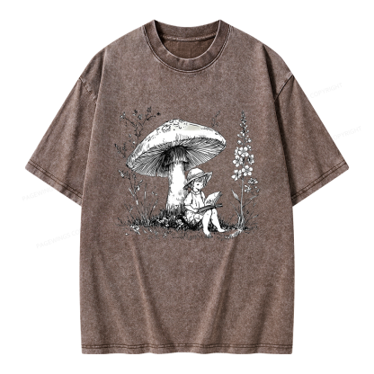 Pagewings Woodland Girl Reading Unisex Washed T-shirt