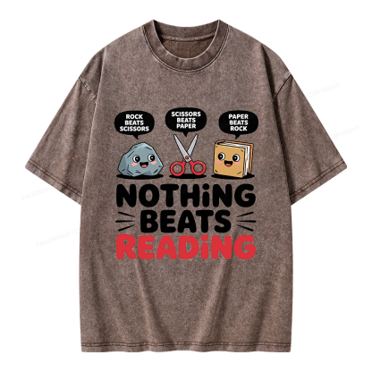 Pagewing Reading Teacher Unisex Washed T-shirt