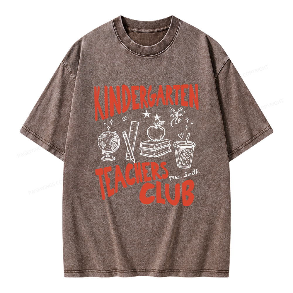 Pagewing Personalized Kindergarten Unisex Washed T-shirt