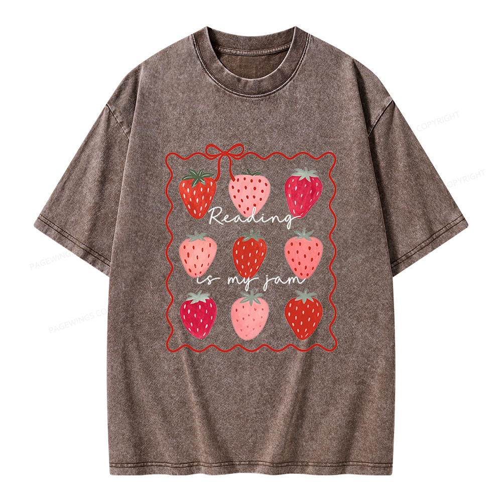 Pagewing Reading Is My Jam Unisex Washed T-shirt