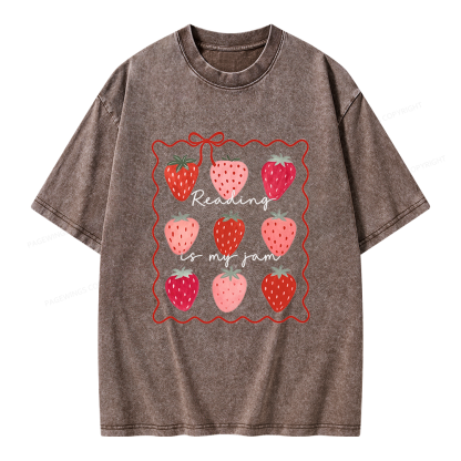 Pagewing Reading Is My Jam Unisex Washed T-shirt