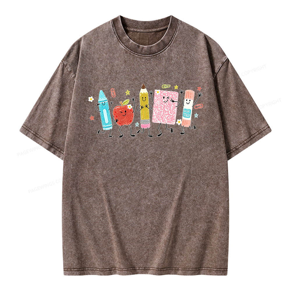 Pagewing Back To School Unisex Washed T-shirt