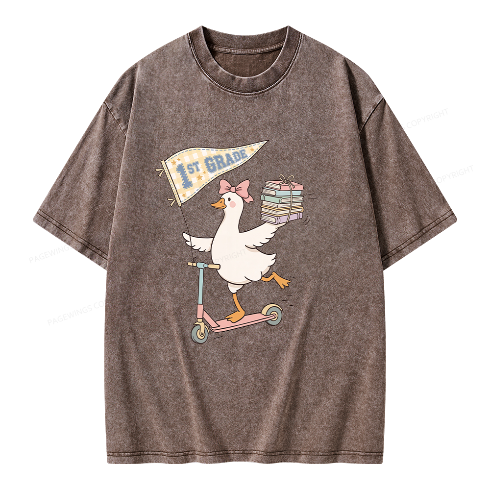 Pagewing Personalized Back to School Unisex Washed T-shirt