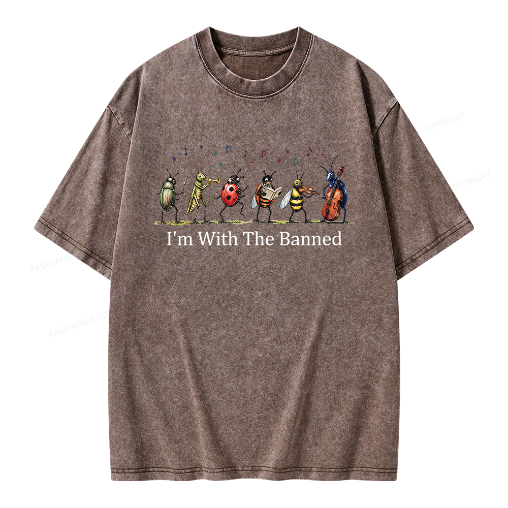 Pagewing I'm With The Banned Unisex Washed T-shirt
