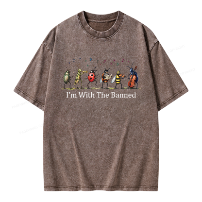 Pagewing I'm With The Banned Unisex Washed T-shirt