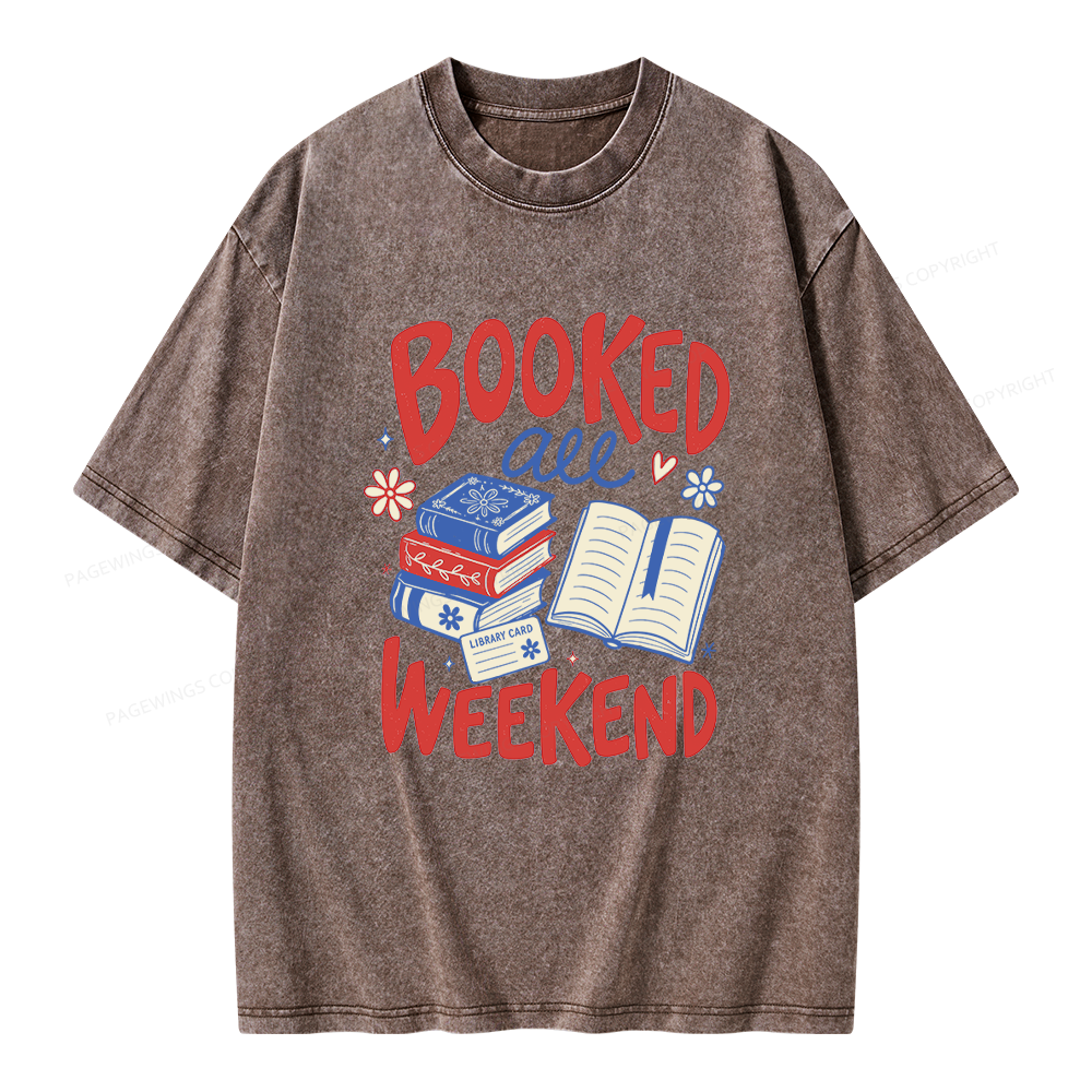 Pagewings Booked All Weekend Unisex Washed T-shirt