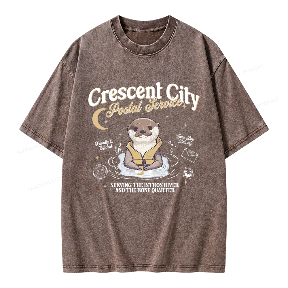 Pagewing Reading Fantasy Bookish Unisex Washed T-shirt