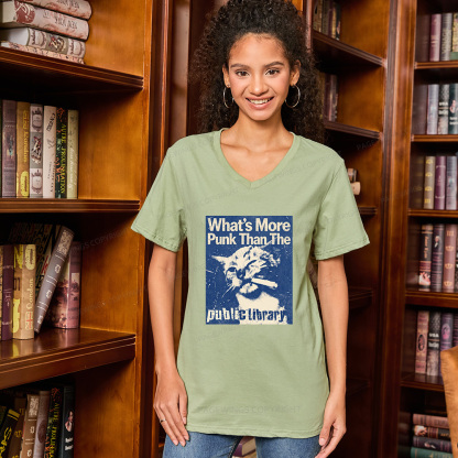 Pagewings What's More Punk Than The Public Library V-neck T-shirt