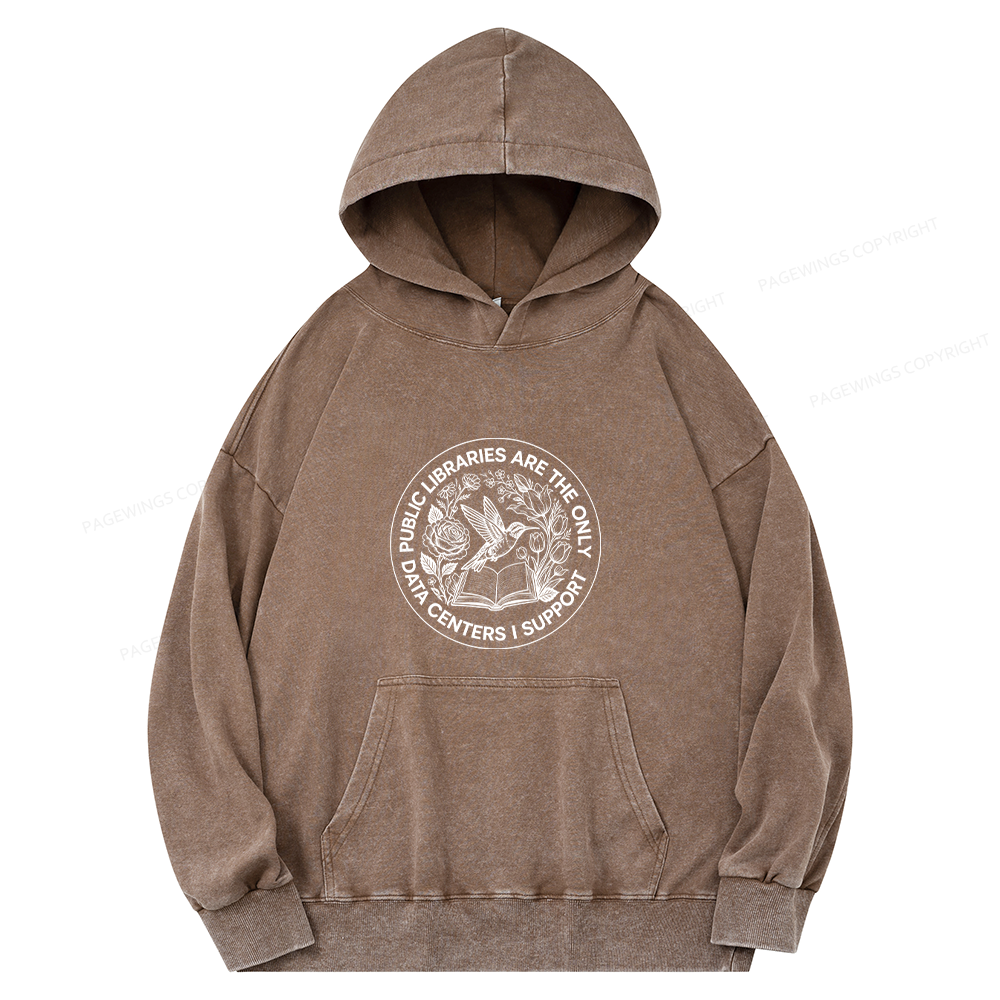 Pagewing Public Libraries16091 Book Unisex Washed Hoodie