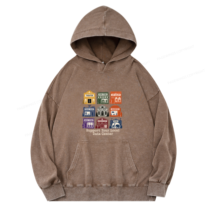 Pagewing Support Your Local Data Center16102 Book Unisex Washed Hoodie