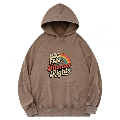 Pagewings Big Fan of Human Rights15448 Book Unisex Washed Hoodie