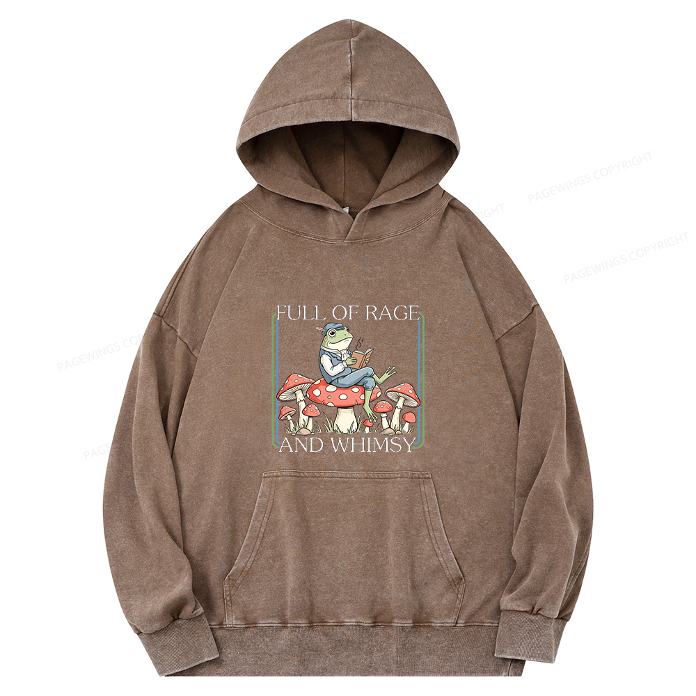 Pagewings Full Of Rage and Whimsy15482 Book Unisex Washed Hoodie