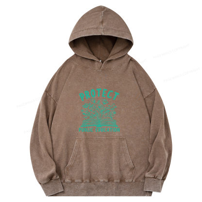 Pagewings Protect Public Education15808 Book Unisex Washed Hoodie