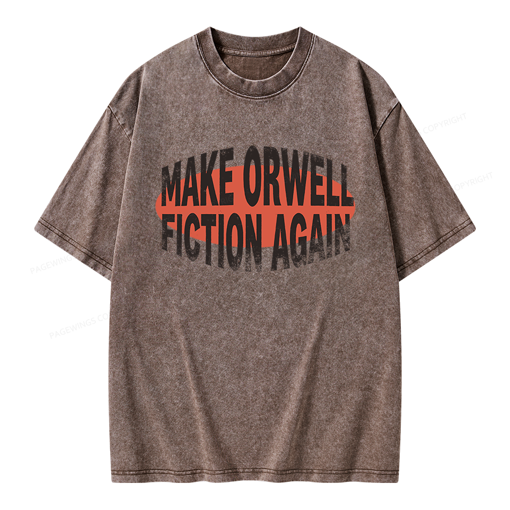 Pagewings Make Orwell Fiction Again Unisex Washed T-shirt
