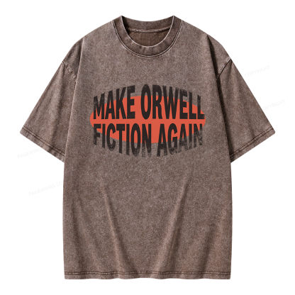 Pagewings Make Orwell Fiction Again Unisex Washed T-shirt