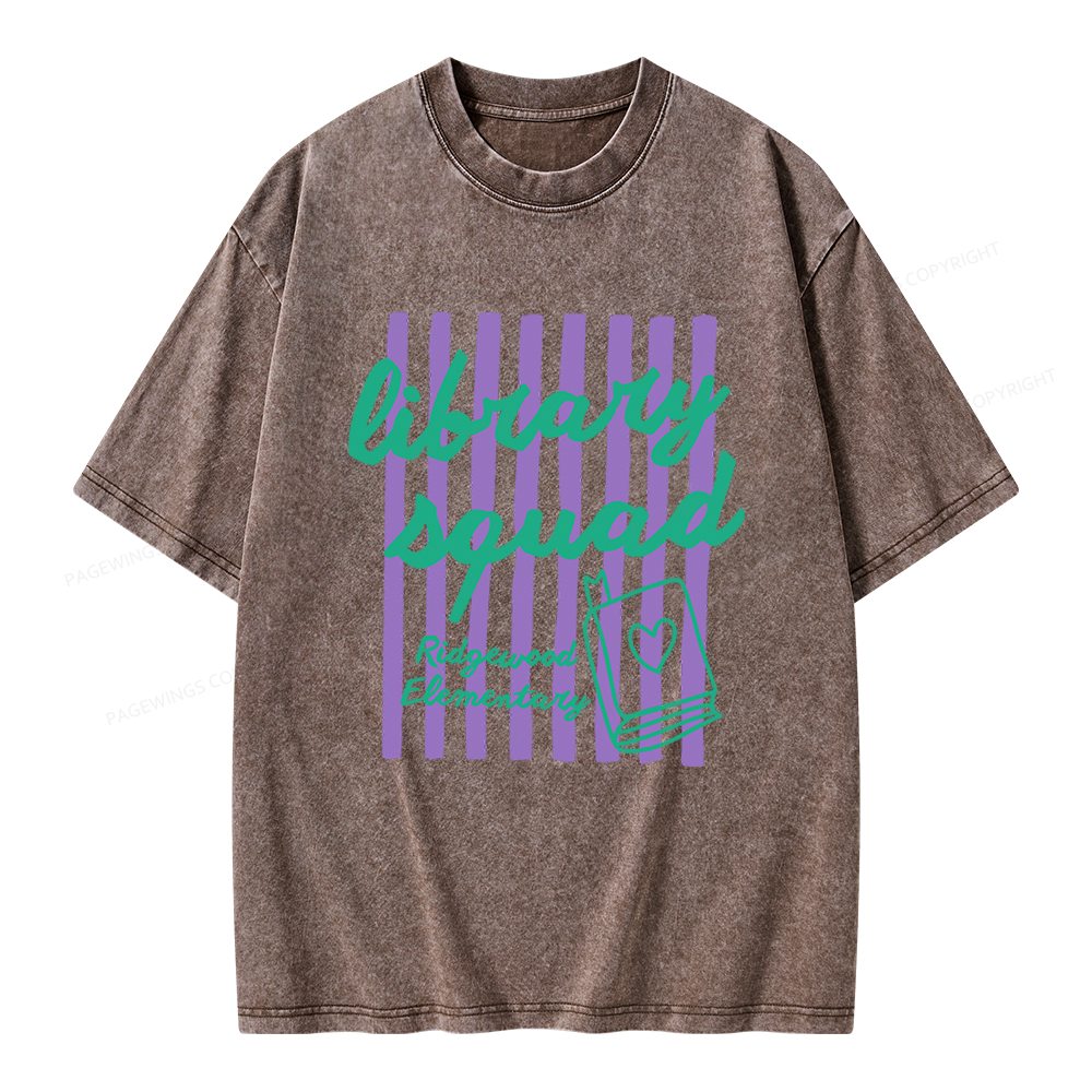 Pagewings Personalized Librarian Unisex Washed T-shirt