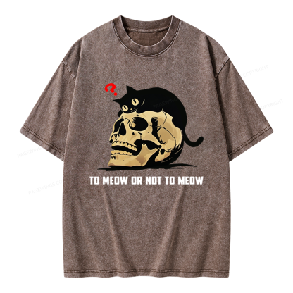 Pagewings To Meow Or Not To Meow Unisex Washed T-shirt