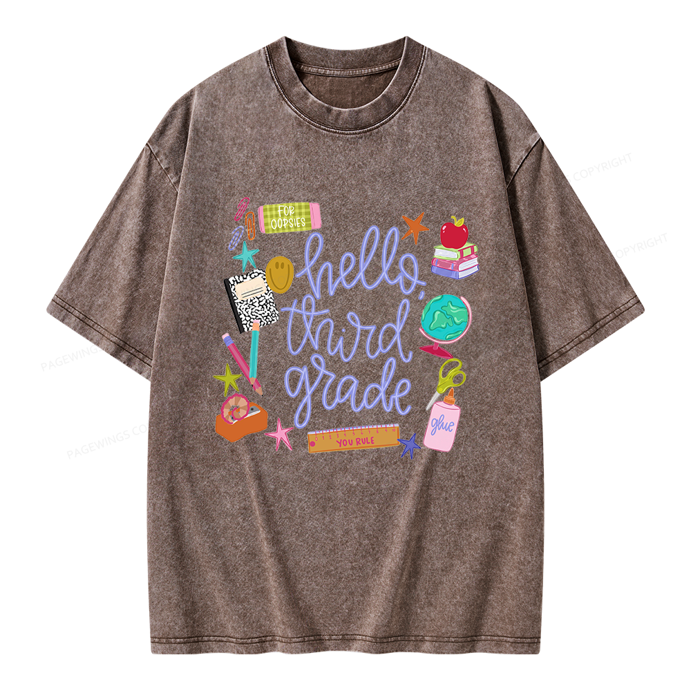 Pagewings Personalized Grade Unisex Washed T-shirt
