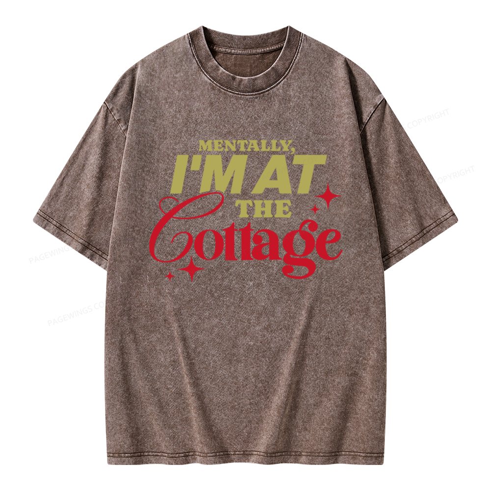 Pagewings I'm at the Cottage Unisex Washed T-shirt