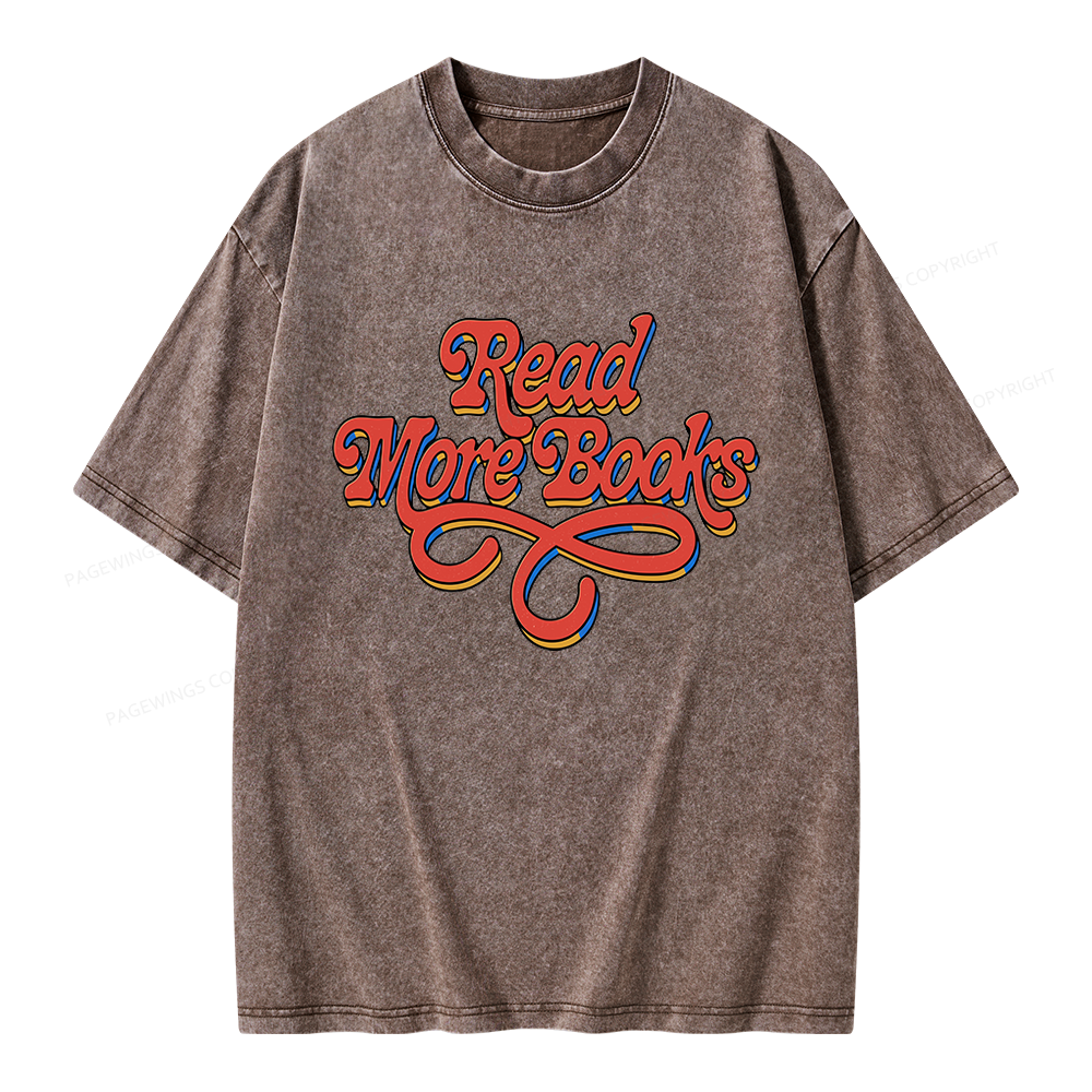 Pagewings Read More Books Unisex Washed T-shirt
