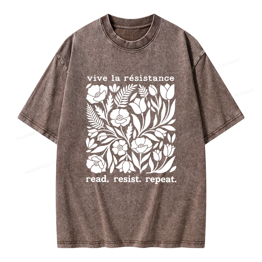 Pagewings Read Resist Repeat Unisex Washed T-shirt