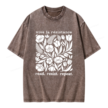 Pagewings Read Resist Repeat Unisex Washed T-shirt