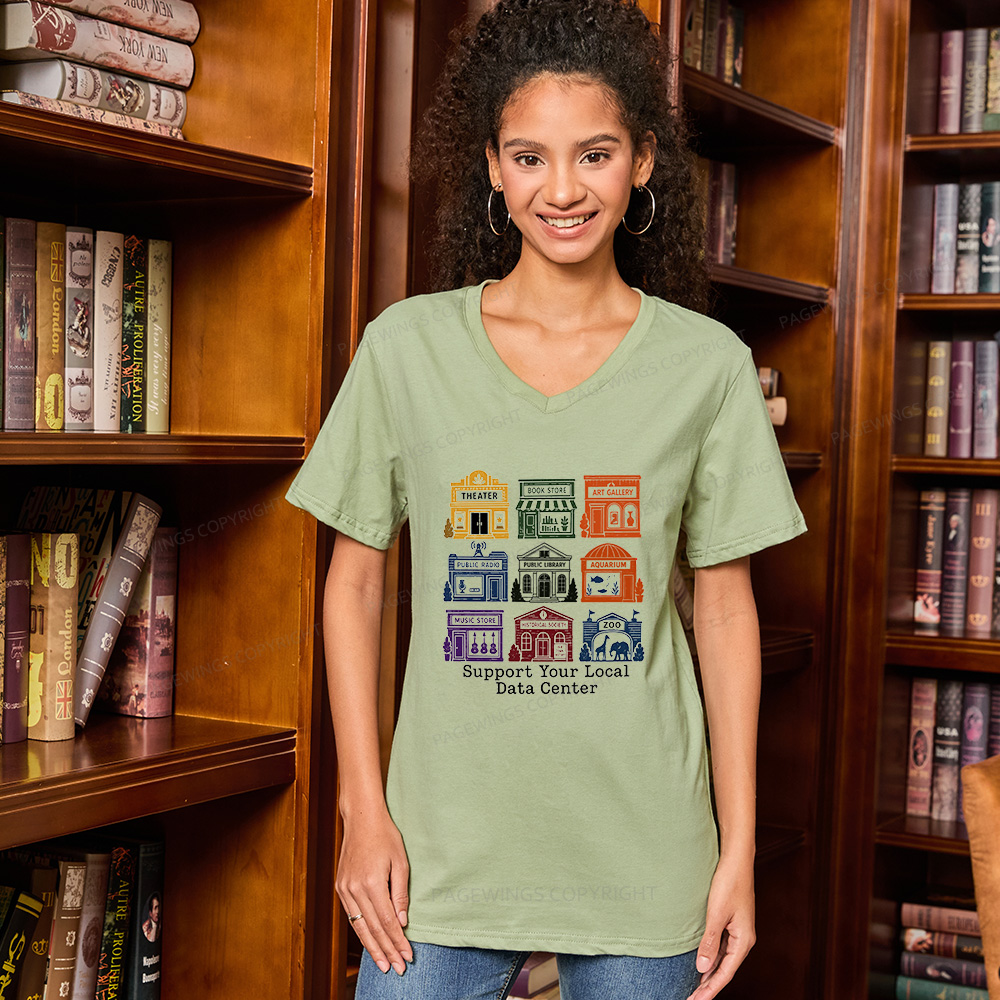 Pagewings Support Your Local Data Cente V-neck T-shirt