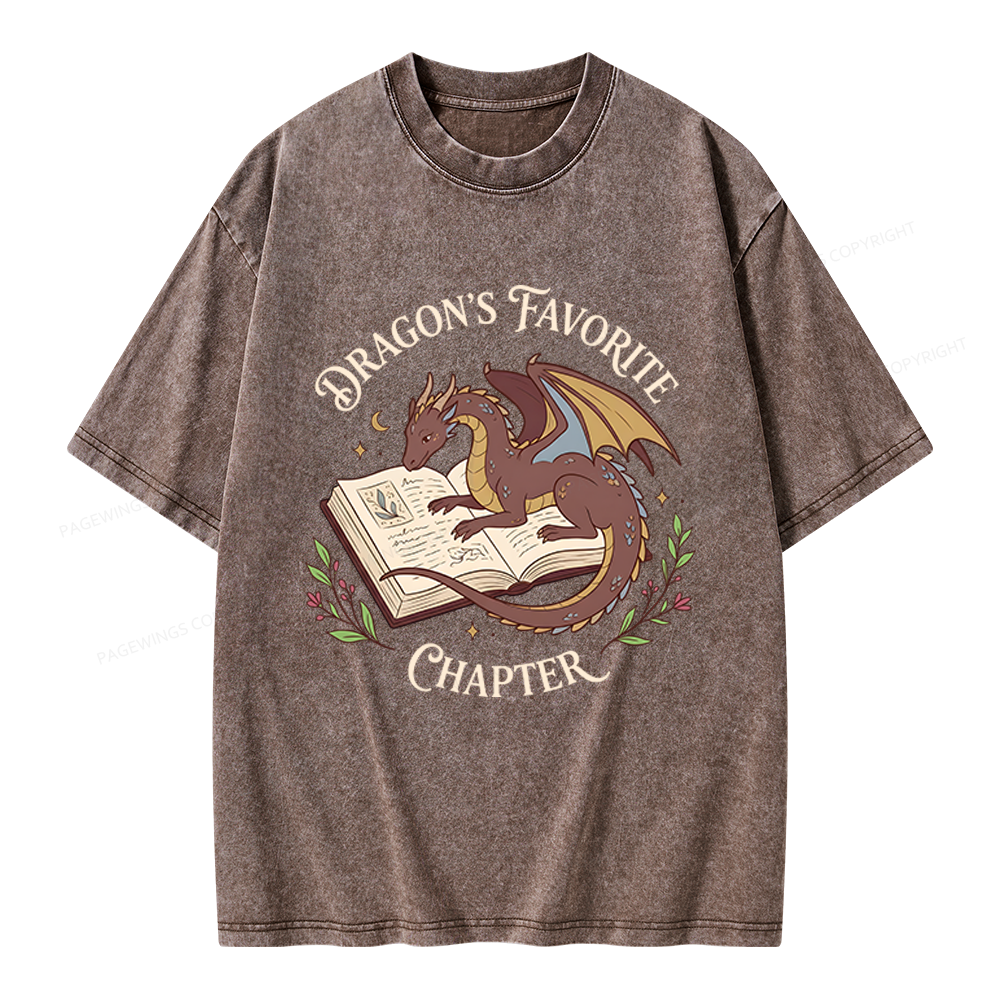 Pagewings Dragon's Favorite Chapter Unisex Washed T-shirt