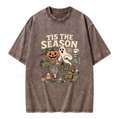 Pagewings Vintage Halloween Unisex Washed T-shirt