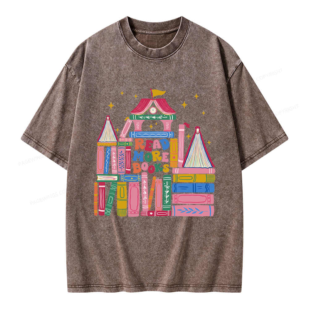 Pagewings Read More Books Unisex Washed T-shirt