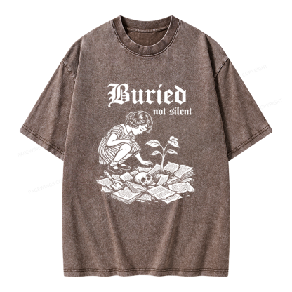 Pagewings Buried Not Silent Unisex Washed T-shirt