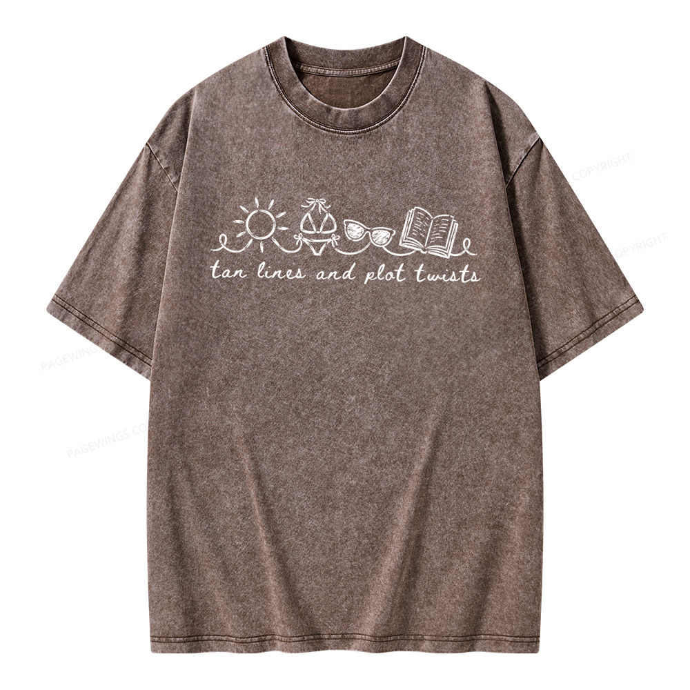 Pagewings Summer Reading Unisex Washed T-shirt