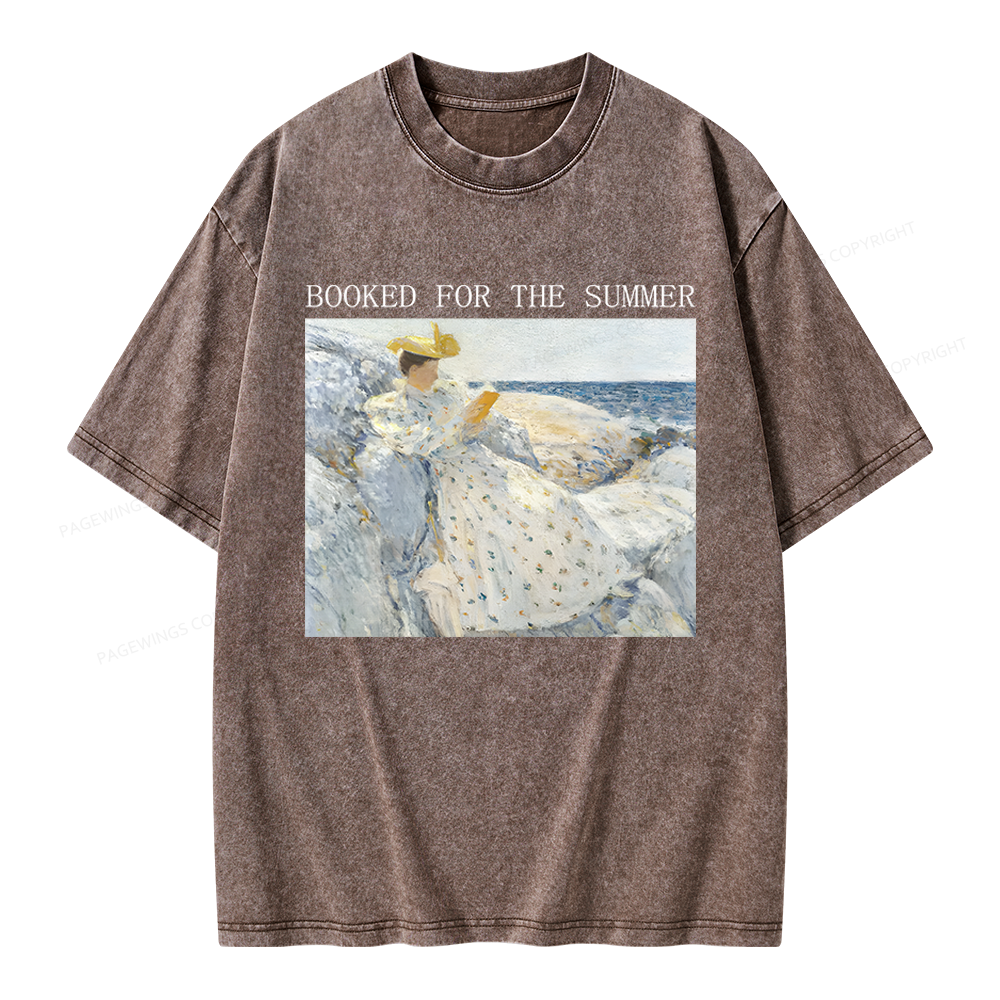 Pagewings Booked for the Summer Unisex Washed T-shirt