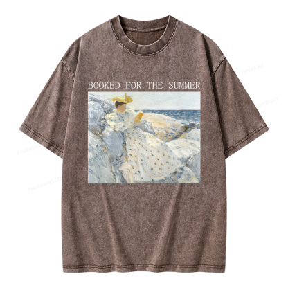 Pagewings Booked for the Summer Unisex Washed T-shirt