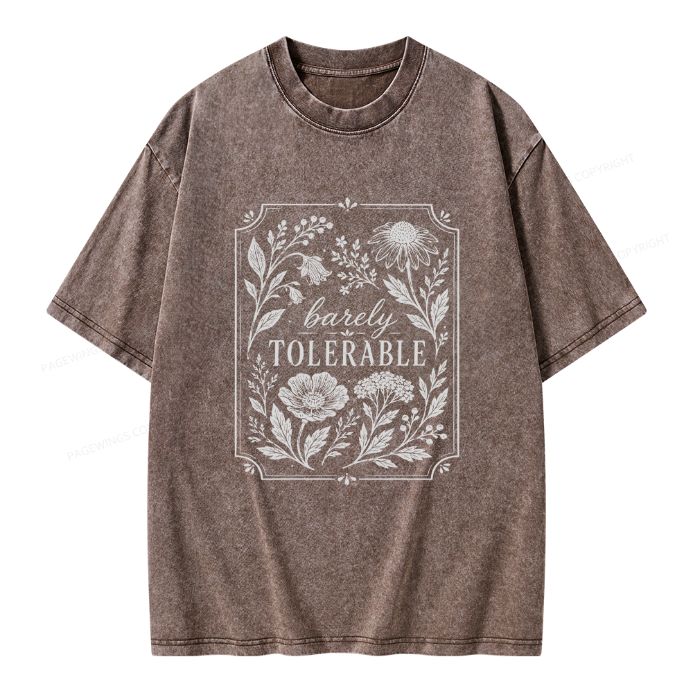 Pagewings Barely Tolerable Unisex Washed T-shirt