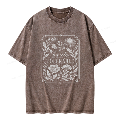 Pagewings Barely Tolerable Unisex Washed T-shirt