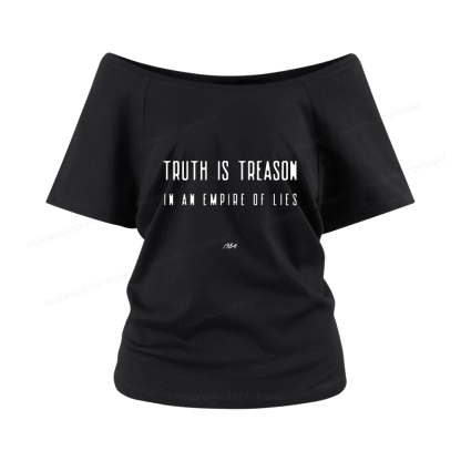 Pagewings Dystopian Book Lover 16415 Bookish Women Off Shoulder T-shirts