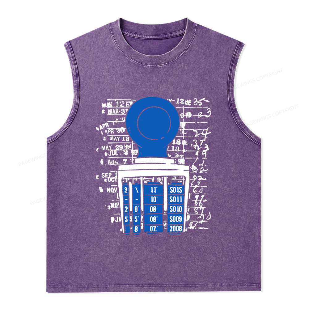 Pagewings Books Library Stamp16436 Bookish Unisex Washed Tank Top