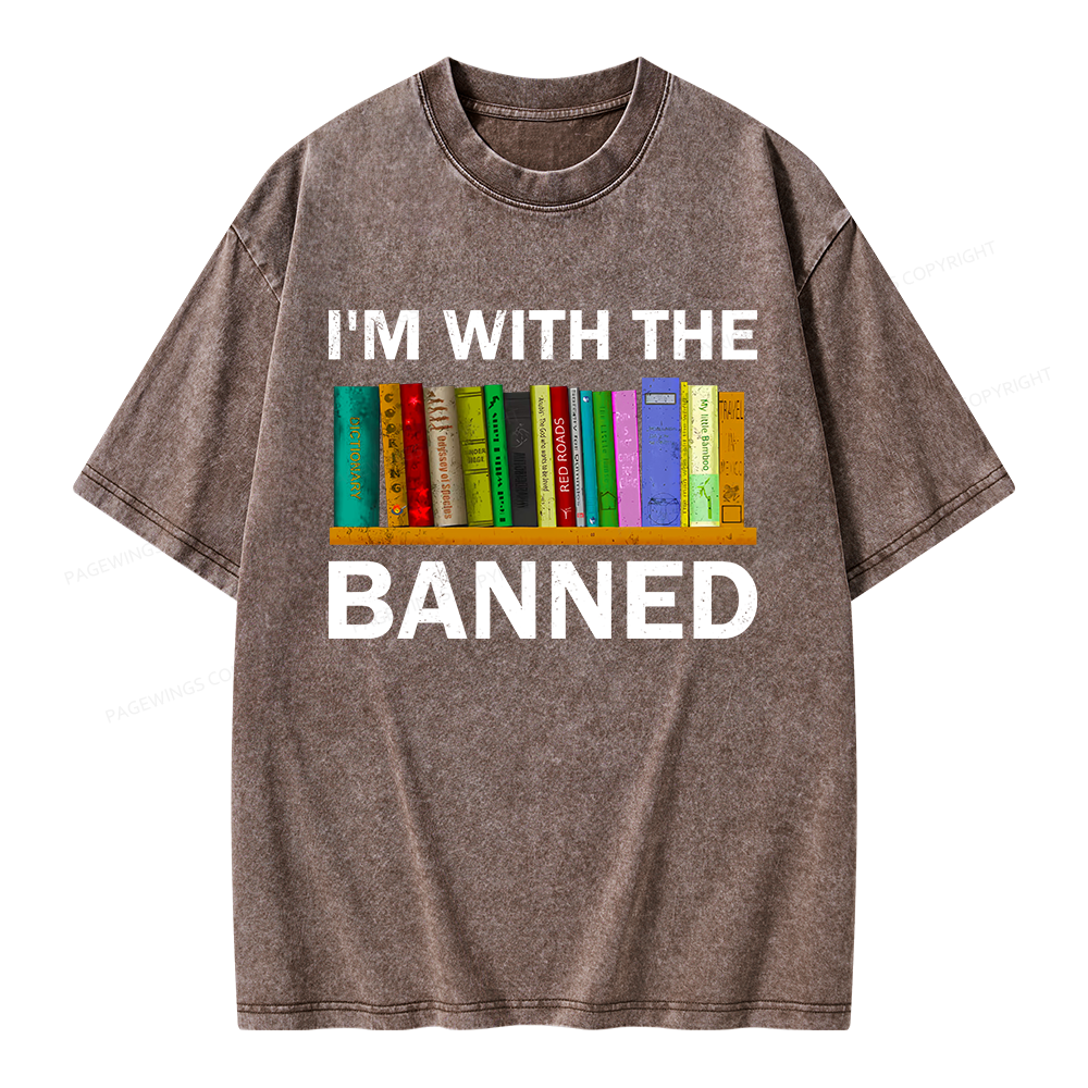 Pagewings I'm With The Banned Unisex Washed T-shirt